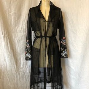 BCBG Tulle Trench Coat Style Overlay NWT